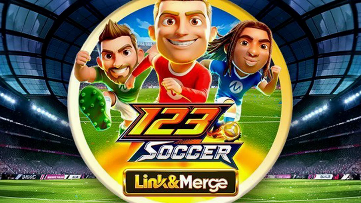 Tampilan antarmuka permainan slot 123 Soccer Link&Merge
